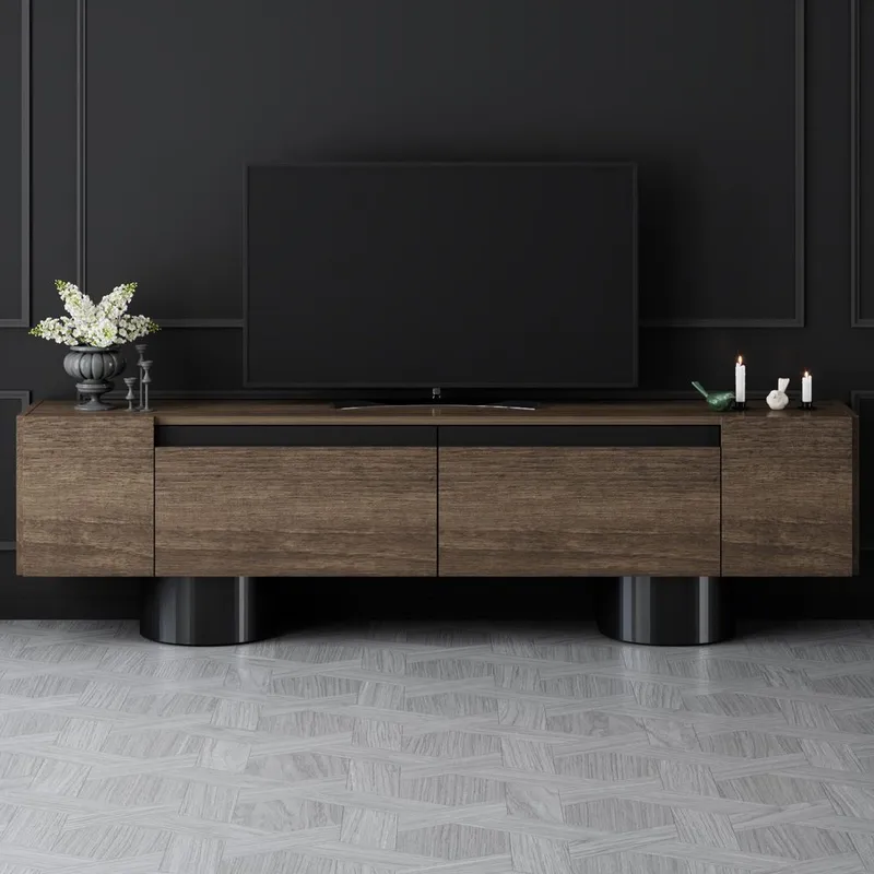 Kumail Tv-bänk 180 cm - Brun/Svart - Products - Möbler - TV- & Mediamöbler - TV bänk & mediabänk