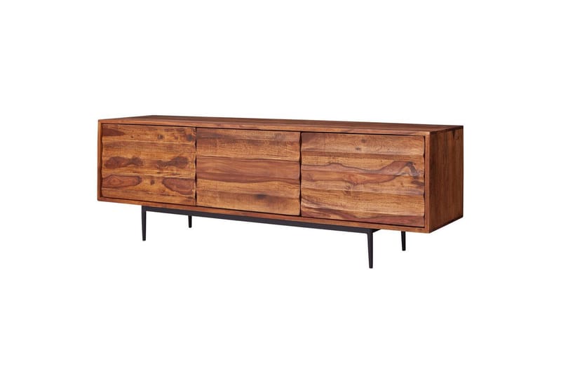 Lowboard Wohnling Massivt trä med förvaring, 3 dörrar, lantlig stil