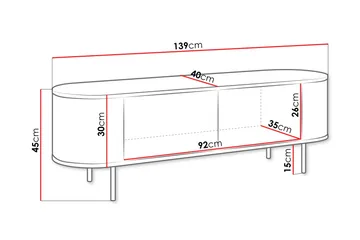 Pantego Tv-bänk 139x40 cm - Brun - Products - Möbler - TV- & Mediamöbler - TV bänk & mediabänk
