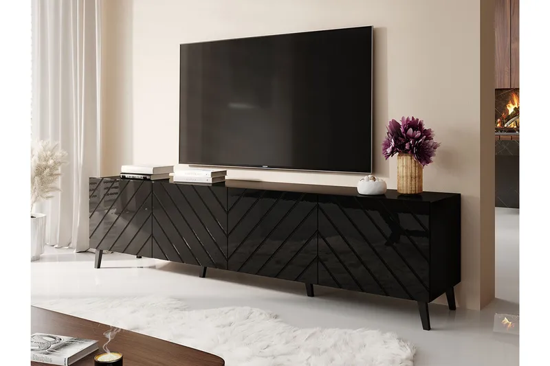 Strontian Tv-skåp 200 cm Scandinavian Choice Black - Products - Möbler - TV- & Mediamöbler - TV-skåp