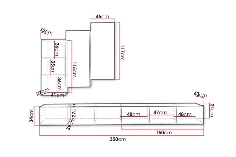Tessan Tv-möbelset - Vit - Products - Möbler - TV- & Mediamöbler - TV-möbelset