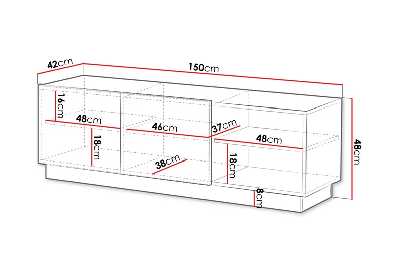 Torvalen Tv-bänk 150 cm - Svart - Products - Möbler - TV- & Mediamöbler - TV bänk & mediabänk