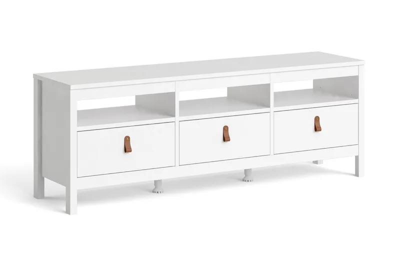 Vallvidera Tv-bänk 151 cm, Vit/Natur