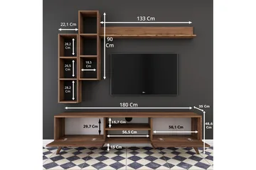 Virkesbo TV-Möbelset 180 cm - Brun - Products - Möbler - TV- & Mediamöbler - TV-möbelset
