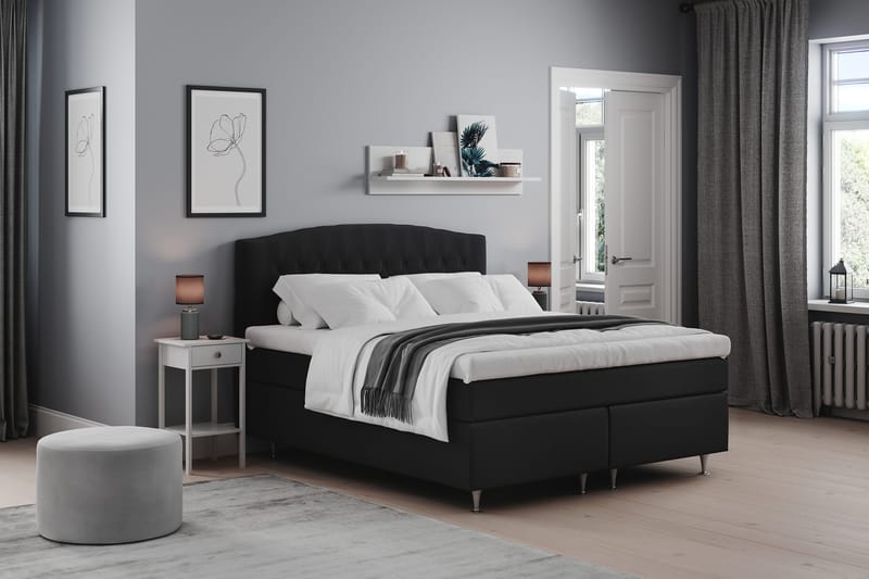 Belda Sängpaket 180x200 Fast/Medium - Svart - Products - Möbler - Säng - Kontinentalsäng