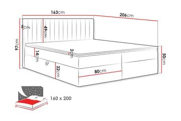 Calrosor Sängpaket Kontinentalsäng med Förvaring 160x200 cm - Grå - Products - Möbler - Säng - Komplett sängpaket