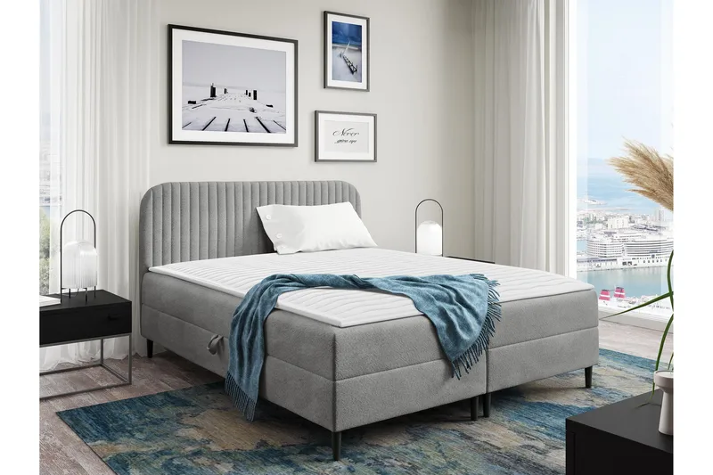 Celestine Förvaringssäng 160x200 cm, Grå