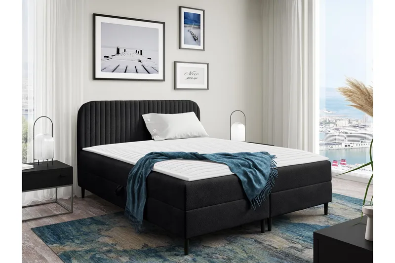 Celestine Förvaringssäng 180x200 cm, Svart