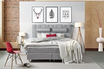 Charleston Kontinentalsäng 140x200 Fast Polyeterskum - Svart - Products - Möbler - Säng - Kontinentalsäng