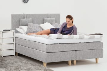 Charleston Kontinentalsäng 160x200 Fast Polyeterskum - Ljusgrå - Products - Möbler - Säng - Kontinentalsäng