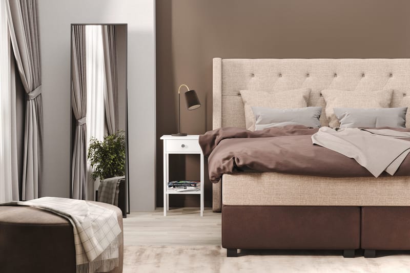 Cuba Sängpaket 105x200 med Två Beiga Kuddar - (+Fler val) Beige/Brun - Products - Möbler - Säng - Kontinentalsäng