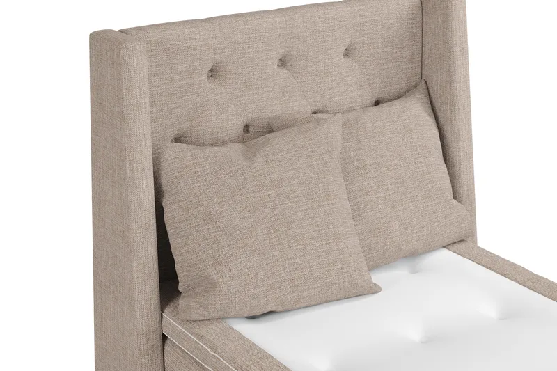 Cuba Sängpaket 105x200 med Två Beiga Kuddar - (+Fler val) Beige/Brun - Products - Möbler - Säng - Kontinentalsäng
