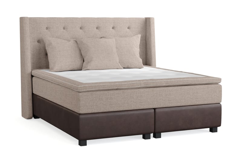 Cuba Sängpaket 160x200 med Tre Beiga Kuddar - (+Fler val) Beige/Brun - Products - Möbler - Säng - Kontinentalsäng