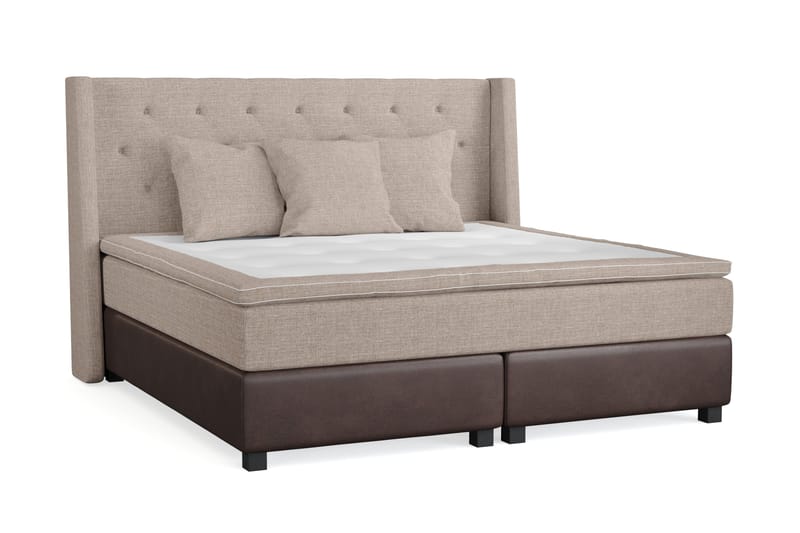 Cuba Sängpaket 210x210 med Tre Beiga Kuddar - (+Fler val) Beige/Brun - Products - Möbler - Säng - Kontinentalsäng