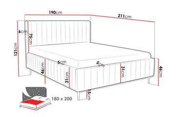 Desio Förvaringssäng 180x200 cm - Rosa - Products - Möbler - Säng - Säng med förvaring