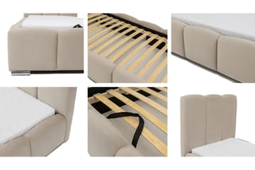 Gioia Sängram med Förvaring 90x200 cm - Beige - Products - Möbler - Säng - Sängram & sängstomme