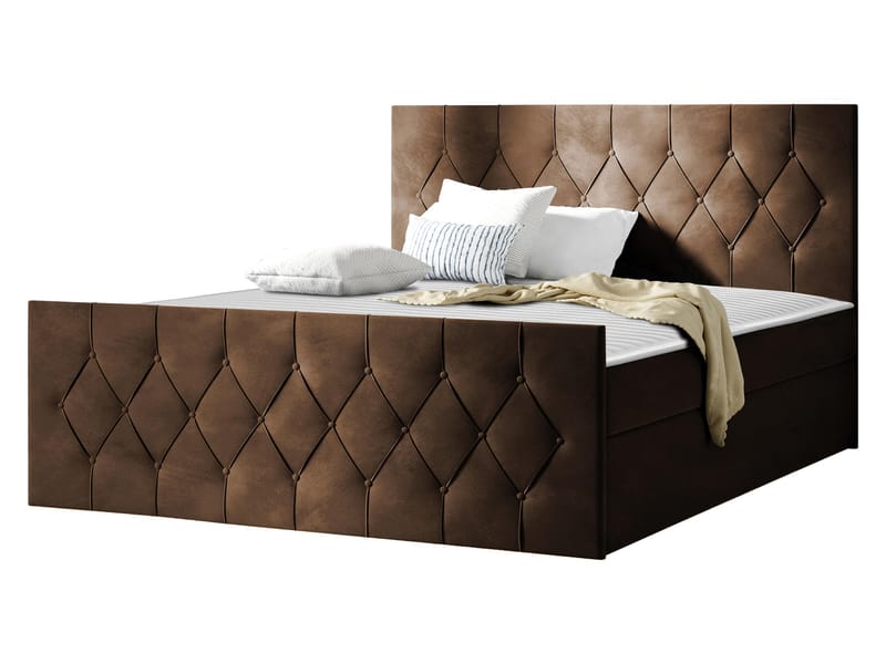 Jitendra Sängpaket Kontinentalsäng 120x200 cm med Förvaring, Brun