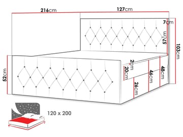 Jitendra Sängpaket Kontinentalsäng 120x200 cm med Förvaring - Grön - Products - Möbler - Säng - Komplett sängpaket