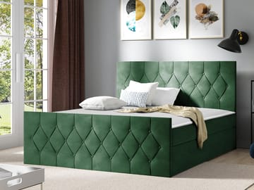 Jitendra Sängpaket Kontinentalsäng 120x200 cm med Förvaring - Grön - Products - Möbler - Säng - Komplett sängpaket