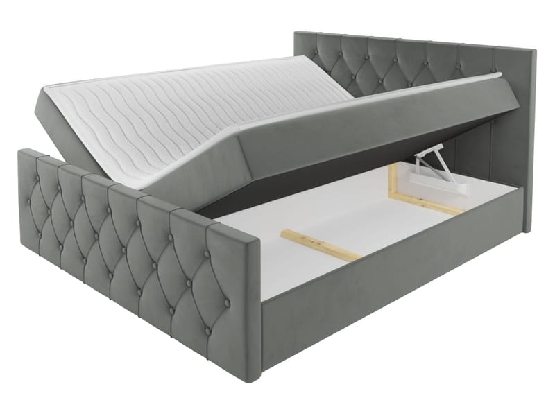 Jitendra Sängpaket Kontinentalsäng 140x200 cm med Förvaring - Grön - Products - Möbler - Säng - Komplett sängpaket