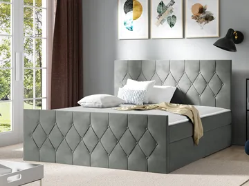 Jitendra Sängpaket Kontinentalsäng 180x200 cm med Förvaring - Grå - Products - Möbler - Säng - Komplett sängpaket