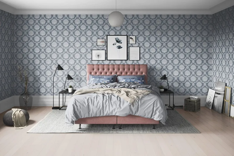 Joluma Sängpaket Fast/Medium 160x200 cm - (+Fler val) 160x200 cm Mörkrosa - Products - Möbler - Säng - Kontinentalsäng