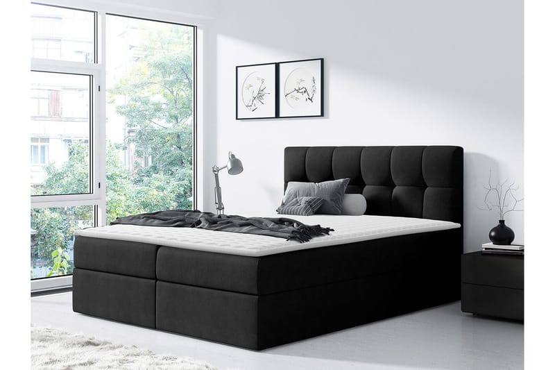 Kramvik Kontinentalsäng 140x200 - Svart - Products - Möbler - Säng - Säng med förvaring
