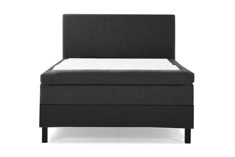 Lucky Komplett Sängpaket 140x200 Latex Slät Sänggavel, Svart/Grå