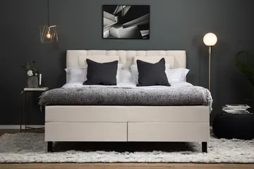 Lucky Komplett Sängpaket 160x200 Polyeter Diamant Sänggavel - Nackkudde Stor Beige - Products - Möbler - Säng - Kontinentalsäng