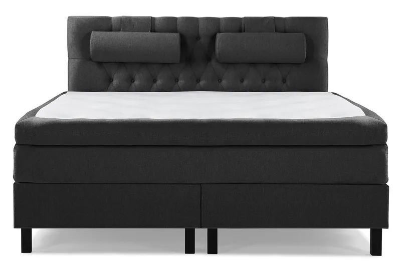 Lucky Komplett Sängpaket 160x200 Polyeter Diamant, Nackkudde Stor Svart/Grå