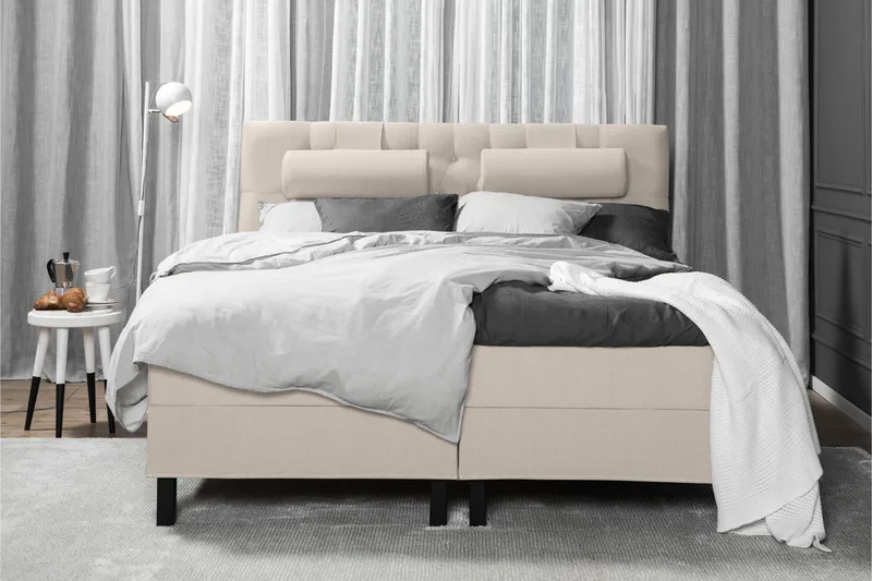 Lucky Komplett Sängpaket 180x200 Latex Diamant Sänggavel - Beige - Products - Möbler - Säng - Kontinentalsäng