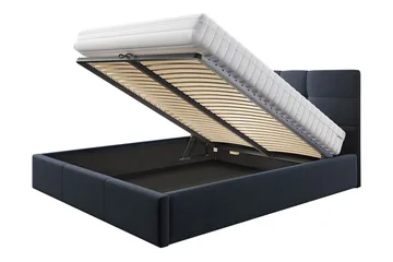 Nieres Förvaringssäng 160x200cm LED-belysning - Mörkblå - Products - Möbler - Säng - Säng med förvaring