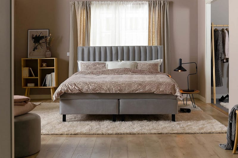 Princess Kontinentalsäng 120x200cm - Ljusgrå/Sammet - Products - Möbler - Säng - Enkelsäng