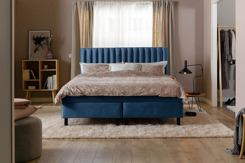 Princess Kontinentalsäng 120x200cm - Mörkblå/Sammet - Products - Möbler - Säng - Enkelsäng