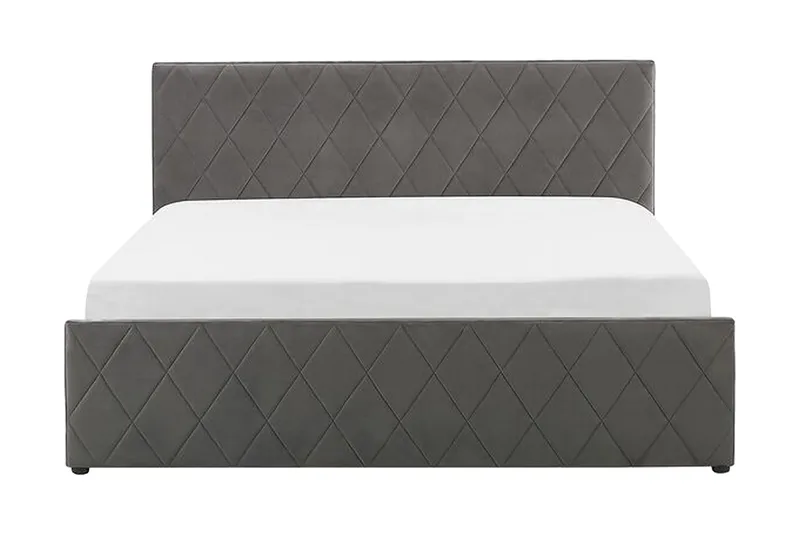 Rochefort Förvaringssäng 140x200 cm, Sammet/Grå