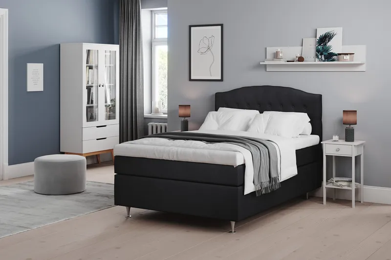 Belda Sänggavel 120 cm Svängd - Svart - Products - Möbler - Säng - Sängtillbehör & sänggavel - Sänggavel