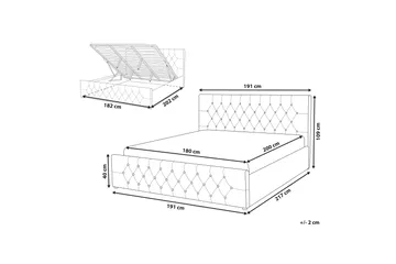 Saleux Sängram 180x200 cm - Beige - Products - Möbler - Säng - Säng med förvaring