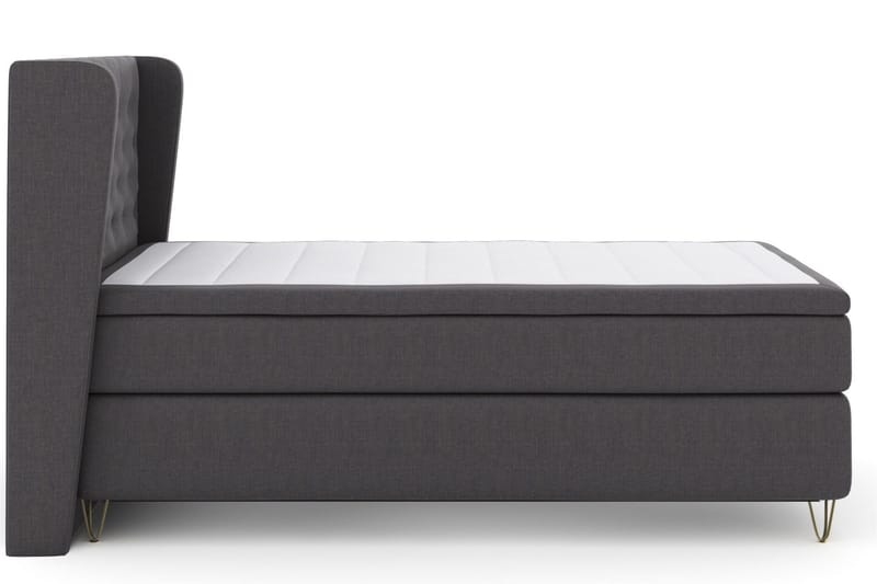 Select No 5 Komplett Sängpaket 120x200 Fast Watergel - Mörkgrå/Metall V-form - Products - Möbler - Säng - Enkelsäng