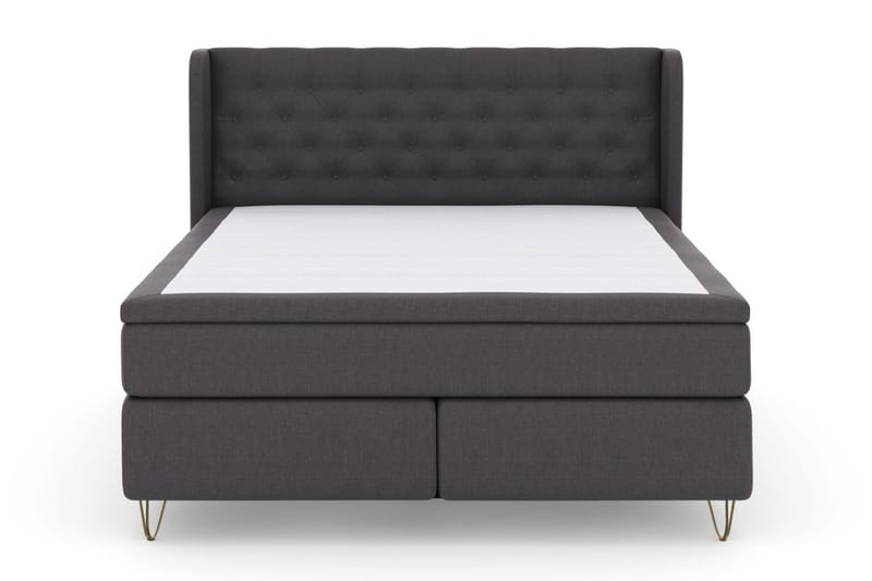 Select No 5 Komplett Sängpaket 160x200 Fast/Medium Latex, Mörkgrå/Metall V-form