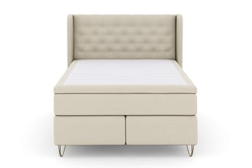 Select No 6 Komplett Sängpaket 140x200 F/M Latex/Memory - Beige/Metall V-form - Products - Möbler - Säng - Kontinentalsäng