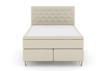 Select No 6 Komplett Sängpaket 140x200 Medium Latex/Memory - Beige/Metall V-form - Products - Möbler - Säng - Kontinentalsäng