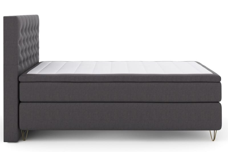 Select No 6 Kontinentalsäng 140x200 Fast Latex/Memory, Mörkgrå/Metall V-Form