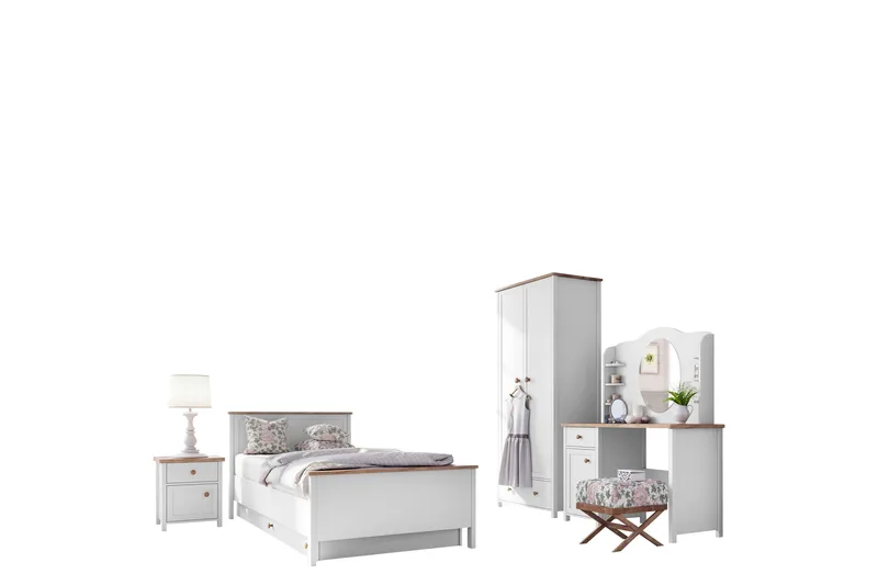 Storys Möbelset För Sovrum - Vit - Products - Möbler - Säng - Möbelset för sovrum