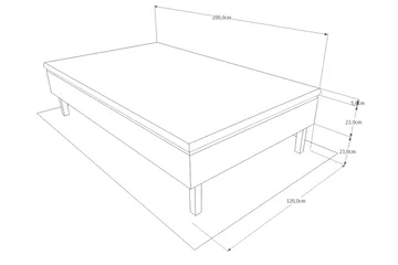 Viken Bas Komplett SängpaketRamsäng 120x200 Medelfast - Grå - Products - Möbler - Säng - Enkelsäng