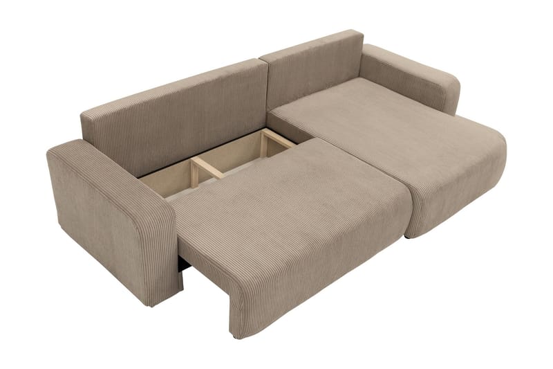 Barile Bäddsoffa med Divan 3-sits i Plysch - Beige - Products - Möbler - Soffa - Bäddsoffa - Bäddsoffa divan