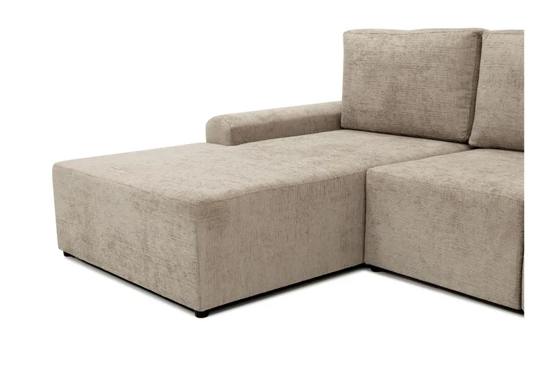 Bella Bäddsoffa med Divan 3-sits i Plysch - Grå - Products - Möbler - Soffa - Bäddsoffa - Bäddsoffa divan
