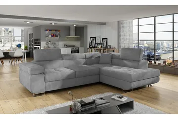 Bobis Bäddsoffa med Schäslong Höger - Grå - Products - Möbler - Soffa - Bäddsoffa - Bäddsoffa divan