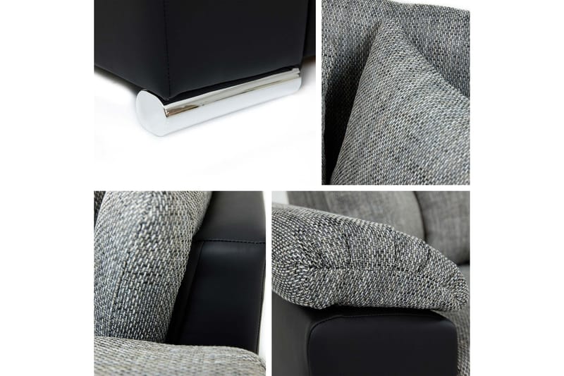 Camior Bäddsoffa m. Divan 3-sits - Vit/Svart - Products - Möbler - Soffa - Bäddsoffa - Bäddsoffa divan