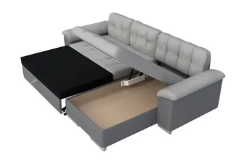 Camior Bäddsoffa med Divan 3-sits - Svart - Products - Möbler - Soffa - Bäddsoffa - Bäddsoffa divan