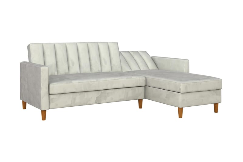 Celine 3-sits Divanbäddsoffa Sammet/Ljusgrå - Dorel Home - Products - Möbler - Soffa - Bäddsoffa - Bäddsoffa divan